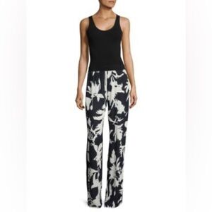 NWOT FUZZI Floral-print Crepe Track Pants Black Women’s 10 Designer